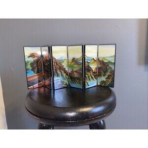HOLOGRAPHIC Six Panel Chinese Desk Top Screen with Scenic of Great Wall Of China